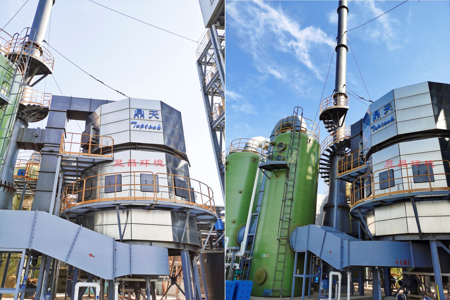 青岛天尧新材料有限公司40000风量高端旋转式RTO交付验收 开机运行